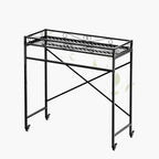 Zhongma 1 Tier Window Height Sturdy Metal Plant Stand with Wheels, 40.5x16x40.4 in High, Heavy Duty Succulent Shelf for Home Indoor and Outdoor, 220 LBS Capacity & Heavy Duty Construction