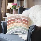 QIYUHOY Kids Classroom Reading Corner Rainbow Throw Pillow Covers 18x18, Positive Affirmations Pillow Case Decor for Calming Corner Cozy Corner Nursery Toddler Room Playroom