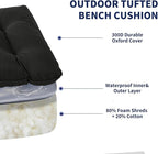 Outdoor Bench Cushion, 48x18x5 Inch, Waterproof Bench Cushion for Outdoor/Indoor Furniture, Tufted Patio Bench Seat Cushion, Fade Resistant Outdoor Cushions for Porch Swing Couch, Black