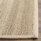 SAFAVIEH Area Rug 8x10 - Natural Fiber Collection - Large - Natural & Beige, Seagrass, Herringbone Pattern with Border (NF115A) - color: Natural/Beige, size: 8' x 10' (Rectangular)