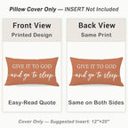 Rust Orange Fall Pillow Covers 12x20 Inch Set of 2 – Give It to God and Go to Sleep/Relax God’s Got This – Christian Throw Pillow Cover for Couch or Entryway