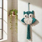 ACEDSGN Macrame Owl Wall Hanging Boho Hippy Decor, Handmade Tapestry Fiber Art Wall Decor for Nursery Bedroom Living Room, Sustainable Gift for Owl Lovers & Nature Fans