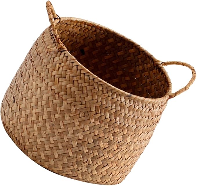 Box Rustic Touch Basket for Storage Desktop Flower Arrangement Basket Storage Grocery Woven Seagrass Organizer s for Shelves Woven s for Storage