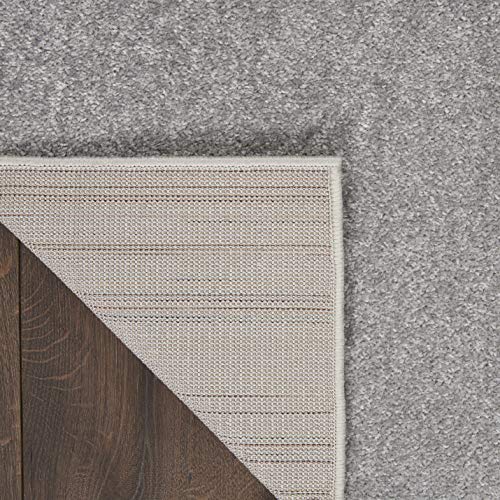 Nourison Home Nourison Essentials Silver Grey 2'2" x 7'6" Area Rug - Easy Clean, Non Shedding, Bed Room, Living Room, Dining Room, Kitchen (8' Runner) - color: Silver Grey, size: 2'2" x 7'6" (Runner)