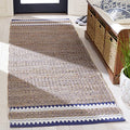SAFAVIEH Natural Fiber Collection Runner Rug - 2'6" x 8', Natural & Navy, Handmade Farmhouse Boho Coastal Rustic Jute, Ideal for High Traffic Areas in Living Room, Bedroom (NF874N) - color: Natural/Navy, size: 2'6" x 8' (Runner)