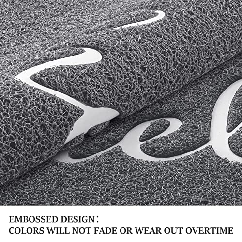 Door Mat (32"x20",Grey), Welcome Mat Low Profile Front Doormat Indoor Outdoor Door Non Slip Rugs for Entryway, Patio, High Traffic Areas - color: Grey, size: 1'8" x 2'8" (Rectangular)