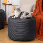 AS AWESLING Round Ottoman Foot Rest Pouf for Living Room Couch - Soft Plush Hassock