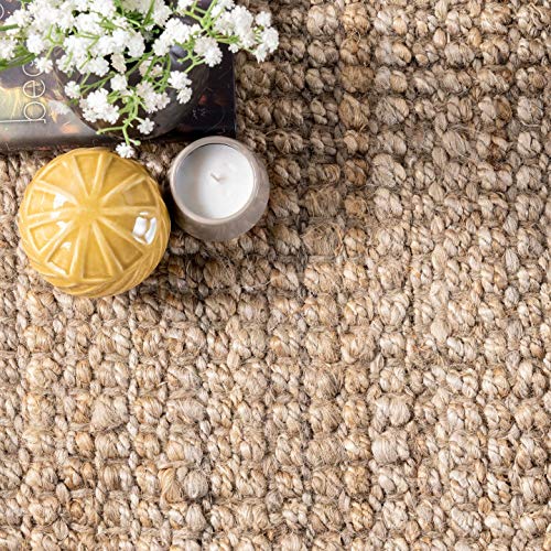 Nuloom Daniela Natural, 2' x 3', Handmade, Jute, Tassel, Soft and Textured, High Traffic, Stain Resistant, Easy Clean, Durable Area Rug for Bedroom, Living Room, Dining Space, Foyer, Entryway - color: Natural, size: 2' x 3' (Rectangular)