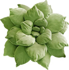 3D 17" Green Cactus Flower Pillow | Hand-Stitched Flower Pillow for Bedroom, Living Room, and Nursery | Cozy Decorative Leaf Throw Pillow