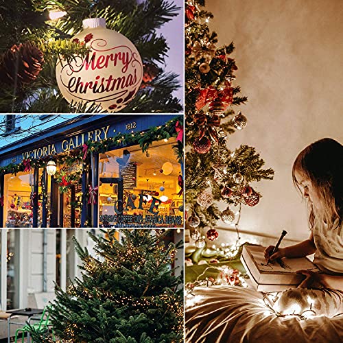 Brightown Battery Operated Christmas Lights 4 Pack 18 Feet 50 LED Clear Mini String Lights with 8 Modes Waterproof Tree Lights for Xmas Outdoor Indoor Holiday Party Garden Decor, Warm White - color: Warm White, size: 50 LEDs x 4 Pack