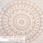 RAJRANG King Size Mandala Tapestry Golden for Bedroom and Living Room Wall Hanging Cotton Tapestries 90 x 108 Inches - color: Golden, size: 90"L x 108"W