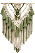 BMIDRUT Hanging Macrame Tapestry Woven Boho Wall Art Handmade Macrame Tapestry Home Wall Decor Wall Pediment 18x30 Inch (Green)