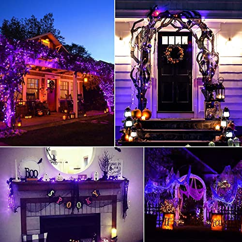 Christamas Decorations Purple String Lights Battery Operated 17.8 Feet 50 LED 2 Pack Waterproof Mini Fairy Lights with 8 Lighting Modes for Outdoor Indoor Use, Xmas Halloween Tree Holiday Party Patio - color: Purple, size: 50 LEDs x 2 Pack