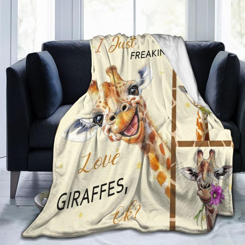 Giraffe Blanket Warm Plush Giraffe Flannel Throw Blanket Super Soft Fleece Cozy Fuzzy Giraffes Stuffed Animal Blanket Gifts for Kids Teens Adults Room Decor 40"X50" - color: Giraffe, size: 40"X50"