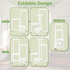 iDavosic.ly Plant Stand Indoor Outdoor, 4 Tier Corner Metal Flower Display Holder Shelf, Folding Tall Orchid Rack for Patio Balcony Porch Garden Living Room House, White