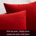MIULEE 24x24 Inch Euro Sham Velvet Pillow Covers, Set of 2 Large Square Christmas Decorative Pillows -Bright Red Super Soft for King Bed, Sofa, Couch, Accent Chairs