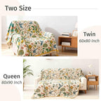 Qidordour Boho Throw Blanket, 60"x80" Muslin Blankets for Adults, 100% Organic Cotton Blanket for Couch Sofa, Lightweight Quilt, All Season Bed Throw, Farmhouse Home Decor, B-Hummingbird Fruit