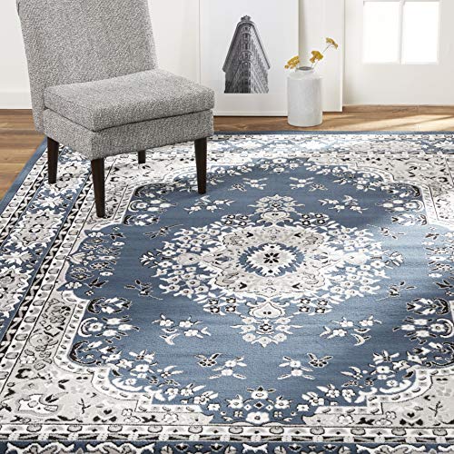 Home Dynamix Premium Asiana Traditional Area Rug, Oriental Midnight Blue 21"x35" - color: Blue/Ivory, size: 1'9" x 2'11" (Rectangular)