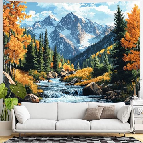 kampdream Landscape Tapestry, Scenery Art Wall Tapestries, Nature Wall Decor for Bedroom Living Room Backdrop Colorado Peak Mountain Art 36×48 inches - color: Colorado Mountains, size: 48"L x 36"W