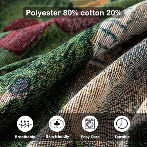 Hopstar Woven Tapestry Blanket with Tassels Hippie Room Decor Boho Cotton Throw Blanket for Couch Bed Outdoor Double Sided (Healing Kitten, 51"x63") - color: Healing Kitten