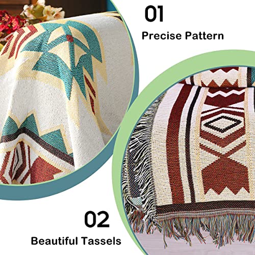 Hopstar Aztec Throw Blanket Navajo Indian Blankets and Throws Boho Western Decor Couch Cover Blanket for Bed Sofa Living Room Beach Travel 51"x63" - color: Sucre, size: 51"x63"