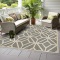 Rugshop Blue Contemporary Geometric Indoor/Outdoor Area Rug — Hose Washable for Dining Room, Kitchen and Office, 6'6" x 6'6" Square - size: 6'6" x 6'6" (Rectangular)