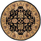 SAFAVIEH Classic Collection 5' Round Black / Gold CL252A Handmade Traditional Oriental Premium Wool Area Rug - size: 5' (Round)