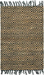 Unique Loom Braided Jute Collection Area Rug - Assam (2' x 3' 1" Rectangle, Black/ Natural) - color: Black/Natural, size: 2' x 3'1" (Rectangular)