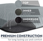 KANGAROO Thick Ergonomic Anti Fatigue Mats for Kitchen Floor, Cushioned Standing Office Desk Mat, Waterproof Scratch Resistant Topside, Supportive All Day Comfort Padded Foam Rugs, 20x32, Grey