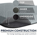 KANGAROO Thick Ergonomic Anti Fatigue Mats for Kitchen Floor, 58x20, Cushioned Standing Office Desk Mat, Waterproof Scratch Resistant Topside, Supportive All Day Comfort Padded Foam Rugs, Grey