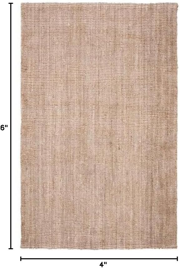 SAFAVIEH Natural Fiber Collection Accent Rug - 4' x 6', Grey, Handmade Farmhouse Country Boho Rustic Jute, Ideal for High Traffic Areas in Entryway, Living Room, Bedroom (NF808F)
