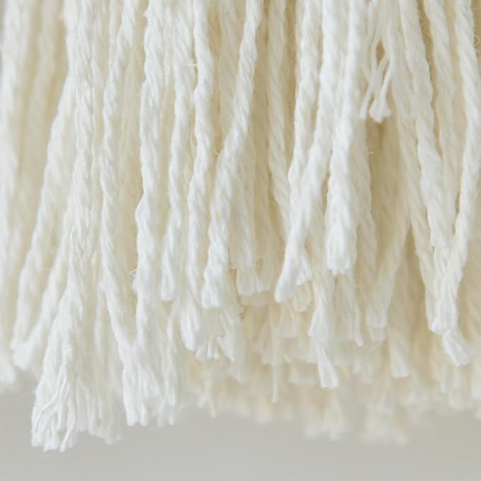 Fiber Macrame Wall Hanging Boho Ball Wall Art Bohemian for Living Room Bedroom White