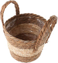 Hemoton Seagrass Planter Basket Faux Rattan Flower Pot for Plants Decorative Storage Hamper for Rustic Boho Style Versatile Plant Container