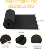 16x122 Inch Black Felt Planter Liner Roll, Non-Woven Hanging Basket Liners Coco Coir Alternative Breathable Outdoor Planter Liner Window Box Liners for Metal Basket Flower Pot Raised Garden Bed