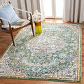 SAFAVIEH Madison Collection Area Rug - 5'3" x 7'6", Green & Turquoise, Boho Chic Medallion Distressed Design, Non-Shedding & Easy Care, Ideal for High Traffic Areas in Living Room, Bedroom (MAD447Y) - color: Green/Turquoise, size: 5'3" x 7'6" (Rectangular