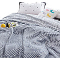 MEJU Blue Striped Checks Triange Muslin Reversible Throw Blanket for Bed Sofa Couch 100% Combed Cotton 3 Layer Soft Warm Quick Dry Throw Blanket Bedspread Bed Coverlet Sheet Full Queen 80 in X 90 in - color: Check2 Blue, size: F/Q 80 in x 90 in