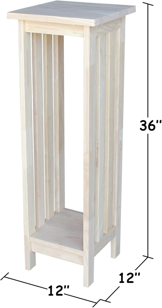 International Concepts Mission Plant Stand, 36-Inch High, Solid Parawood, Unfinished