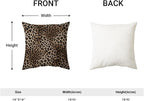 Brown Leopard Pillow Covers 18x18 Set of 2 Cheetah Throw Pillows Skin Animal Print Pillow Cases Cheetah Print Room Decorative Pillows Outdoor Farmhouse Soft Cotton Cushion Case for Couch Sofa