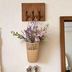 GYASVWU Straw Woven Hanging Basket, Rustic Flower Girl Baskets, Front Door Basket for Flowers,Wicker Flower Baskets for Home Decor, Wedding, Garden, Farmhouse, Gift