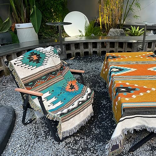 Hopstar Aztec Throw Blanket Navajo Indian Blankets and Throws Boho Western Decor Couch Cover Blanket for Bed Sofa Living Room Beach Travel 51"x63" (Colin) - color: Colin, size: 51"x63"