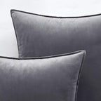 MIULEE Dark Grey Velvet Throw Pillow Covers 24x24 Soft Decorative Solid Square Euro Sham Cushion Cases Pack of 2 Modern Luxury Home Decor for Couch, Sofa, Bedroom