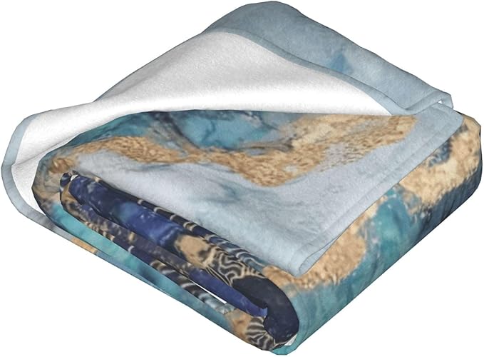 Marble Throw Blanket Soft Flannel Blanket 60"x50" in Bed Blanket Home Decor for Room Sofa Couch All Season