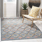 SAFAVIEH Kilim Collection Accent Rug - 4' x 6', Charcoal & Gold, Charcoal and Gold Wool Design, Ideal for High Traffic Areas in Entryway, Living Room, Bedroom (KLM753F) - color: Charcoal/Gold, size: 4' x 6' (Rectangular)