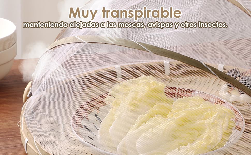 Generic Serving Food Tent,Hand Woven Bamboo Serving Food Basket with Mesh Cover for Patio Garden Picnic (30centimeter), Generic2svznfodh8-42