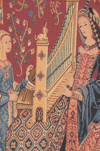 Charlotte Home Furnishings Decorative Couch Pillow Cover 18x18 in, Medieval Hearing Throw Pillow Cover for Bed, Tapestry Cushion Cases for Living Room Home Decor, European Cotton Jacquard Woven - color: Hearing Large, size: 18" x 18" (Pack of 1)