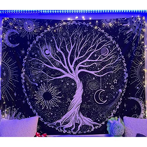 Spenlife Tree of Life Tapestry Black and White Tapestries for Bedroom Spiritual Aesthetic Tree Tapestries Aesthetic Tapestry Wall Hanging for Bedroom Black 36×48 Inches - color: Black Gold, size: 48"L x 36"W