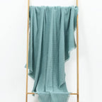 CREVENT Knit Throw Blanket for Couch Sofa Chair Bed Home Decoration, Soft Warm Cozy Light Weight for Spring Summer Fall (50''X60'' Teal Blue)
