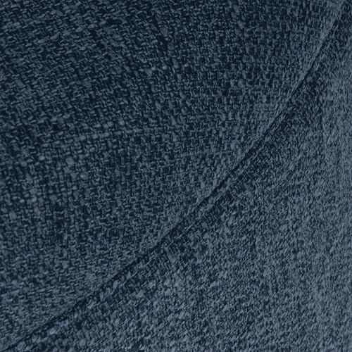 HomePop 28" Round Storage Ottoman - Textured Navy - color: Textured Navy
