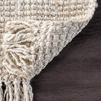 Nuloom Daniela Off-White, 6' Square, Handmade, Jute, Tassel, Soft and Textured, High Traffic, Stain Resistant, Easy Clean, Durable Area Rug for Bedroom, Living Room, Dining Space, Foyer, Entryway - color: Off White, size: 6' x 6' (Rectangular)