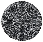 Hand Woven Round Area Rugs Living Room Bedroom Study Computer Chair Cushion Base Mat Round Carpet Lifts Basket Swivel Chair Pad Coffee Table Rug(2' Round, Black/White) - color: Black/White, size: 2' Round